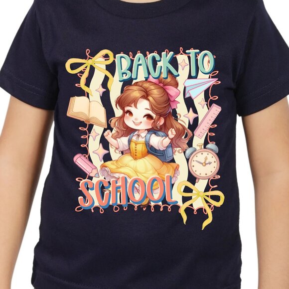 Princess Belle Beauty & Beast Chibi Back to school Graphic T-shirt for kids - Picture 3 of 5